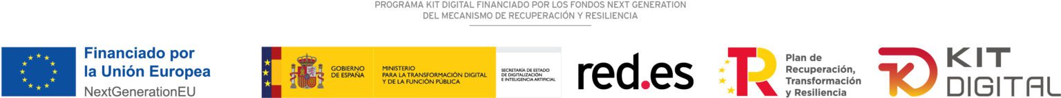 Programa Kit Digital financiado por la Unión Europea, NextGenerationEU, Gobierno de España, Red.es y Plan de Recuperación, Transformación y Resiliencia
